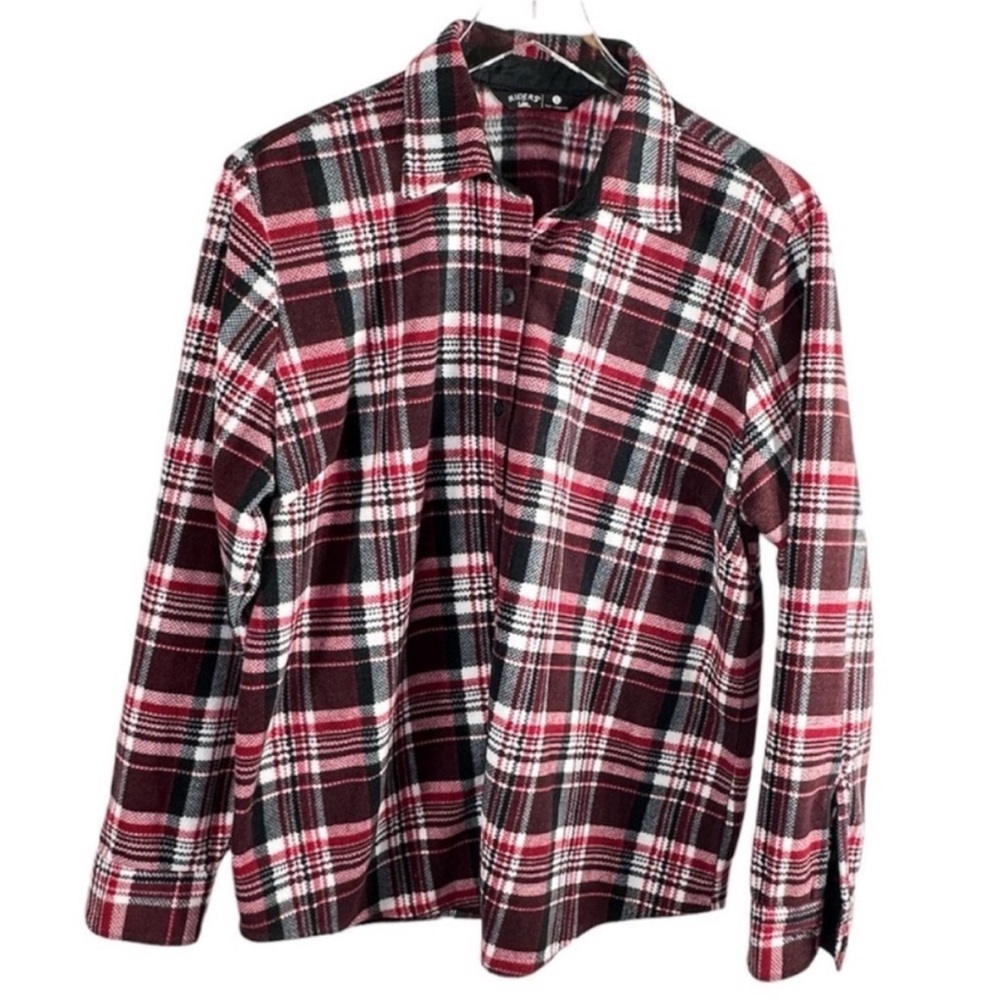 RIDERS by LEE plaid fleece shirt L